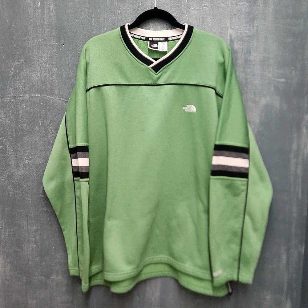 The North Face Green Sweatshirt with Black and White Accents